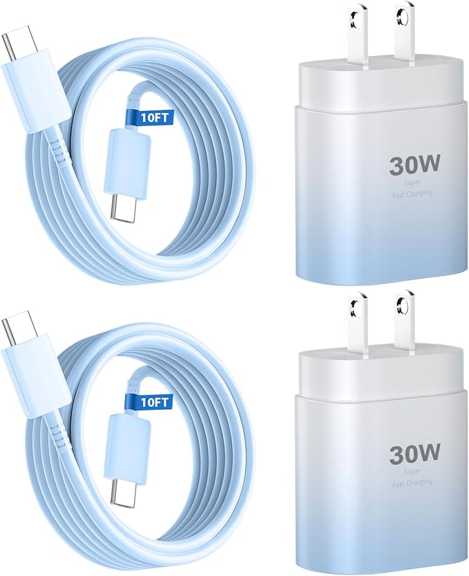 Phone 17 16 15 Charger Fast Charging,30W USB C Phone 17 16 15 Pro Max Charger Block&10FT Long Type C Cable Cord for i.Phone 17/Air/17 Pro/17 Pro Max/16/16 Pro/16 Pro Max/15/15 Pro Max,Blue Gradient