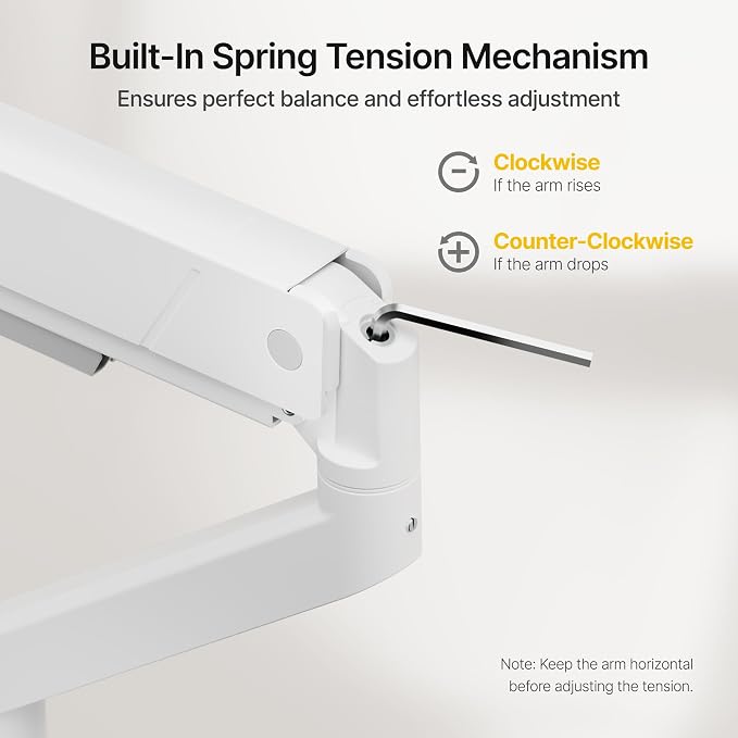 monTEK Single Monitor Arm with USB for Max 45 Inch Ultrawide Screens Adjustable Monitor Desk Mount Holds 35 Lbs Cable Management with C Clamp/Grommet Desk Mount, VESA 75/100mm
