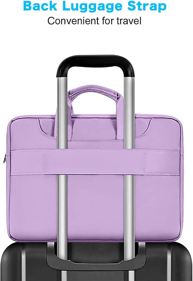 MOSISO 360 Protective Laptop Bag 15.6 inch, 15-16 inch Computer Bag Compatible with MacBook Air 15 inch/Pro 16 inch, HP,Dell,Lenovo,Asus,Notebook, Laptop Carrying Case with Strap&Handle, Light Purple
