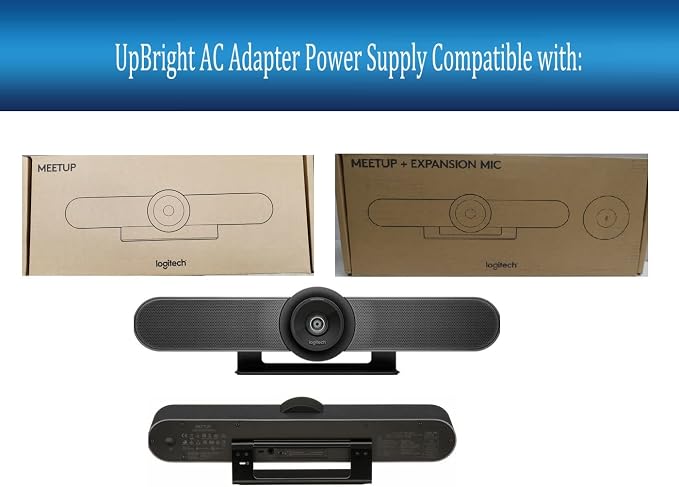 UpBright 12V AC/DC Adapter Compatible with Logitech Meetup 960-001101 V-R0007 860-000525 960-001201 Meet up HD Video Audio Conferencing System Camera logi DSA-18CB-12FCA120150 Power Supply Charger PSU