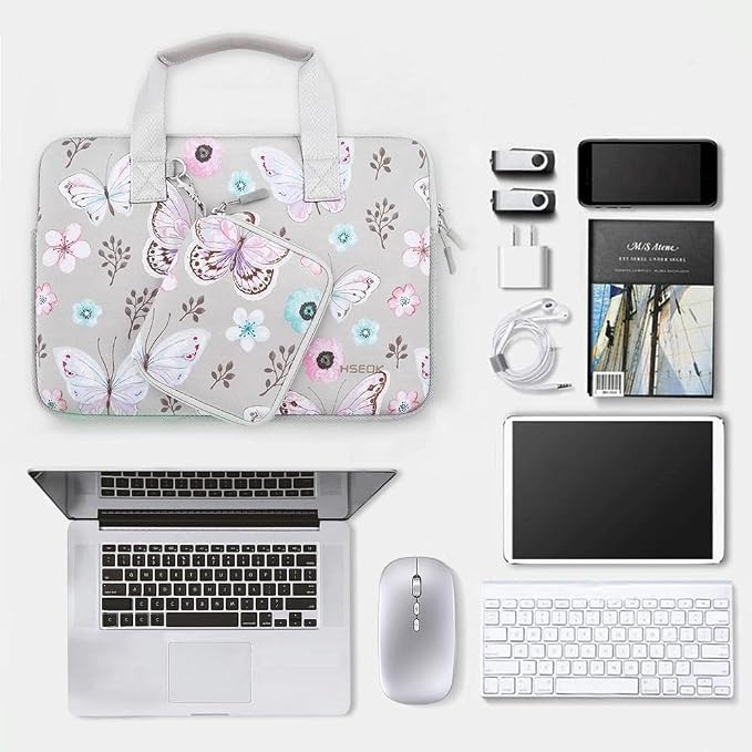 Hseok Laptop Sleeve 13.3-14 inch Case with Small Pouch, Neoprene Computer Bag Compatible with MacBook Neo/Pro 14 M5/M4/M3/M2/M1, Mac Air/Pro 13.3, XPS 14 and Most 13-14 inch Notebooks,B02F01