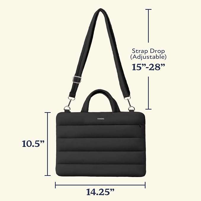 Vandel 13-14 inch Laptop Carrying Case Sleeve with Strap, Shoulder Bag with Handle, 14 in Laptop Computer Bag for Women, MacBook Air 13 Inch Carrying Case, MacBook Pro 14 in HP Messenger Carrier