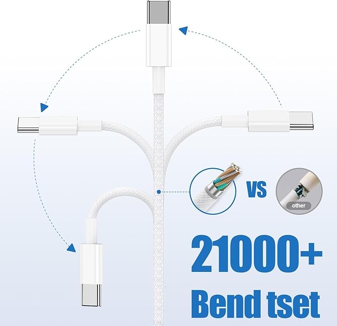 USB C to C Charging Cable 3ft, 60W Fast Type C to C Charger Cord Short for Apple iPhone 17 Pro Max/17 Air/16 Pro Max/15 Plus, MacBook Pro 2021/2020/2019,iPad 12.9/11 inch/Mini/Air 5/4,Samsung Galaxy