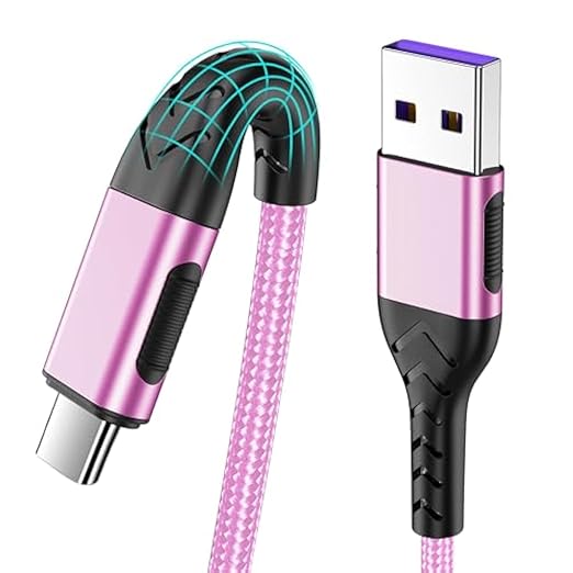 Durcord USB C Cable,2Pack 6ft Fast USB Type C Charging Cable for Android/Phone/Pad/Laptop, Type C Charger Braided USB Cable Compatible with iPhone 15 Pro/Plus/Max/Android/Phone/Pad Rose Gold