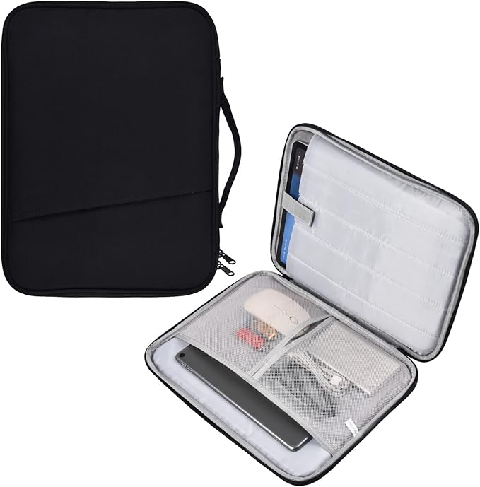 9-11 Inch Tablet Sleeve Case for 11-Inch iPad Pro M5 M4/Air M2 M3 M4 2024-2026/Air 10.9", Samsung Galaxy Tab S11 S9 S8 11"/A8/A9+/Galaxy Tab S7/A7/S6 Lite 10.4"/S5e/S4/S3/S2/S Pouch-Black