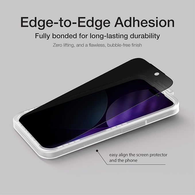 AMAZINGthing for iPhone 17 [Titan Filter 7 - Privacy Glass] Screen Protector, Privacy Viewing, 9H Tempered Glass, Full Coverage, Case‑Friendly, Oleophobic, Alignement Frame, 2 Pack