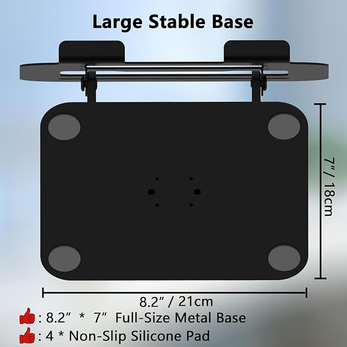 360 Rotation Laptop Stand, Multi-Angle Adjustable Laptop Holder Riser Stable Base Fully Foldable Easy to Storage and Portable Fit for MacBook Pro/Air HP 14 All Under 16” Devices (Black)