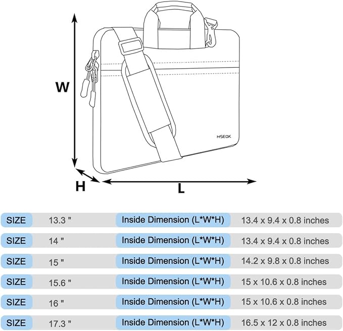 Laptop Shoulder Bag 17.3 inch Case, Durable Shockproof Protective Briefcase with Multi-Pockets Compatible with Most 17-17.3 inch HP Acer Dell Lenovo ASUS MSI Notebooks,Black