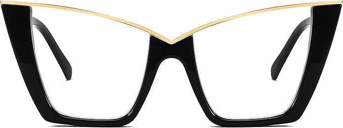 FEISEDY Fashion Cat Eye Blue Light Blocking Glasses for Women Fake Retro Eyeglasses Oversized Stylish Eyewear Frame B0240