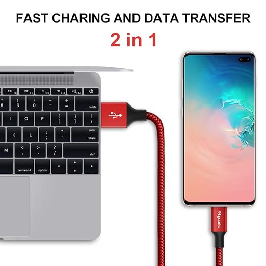 etguuds USB A to USB C Cable 5-Pack (3/3/6/6/10 ft), Fast Charging Type C Charger Cord for iPhone 17 16 15 Pro Max Plus Air, Samsung Galaxy S25 S24 S23 S22 S21 S20 A56 A17 A16, Pixel, Moto G, Red