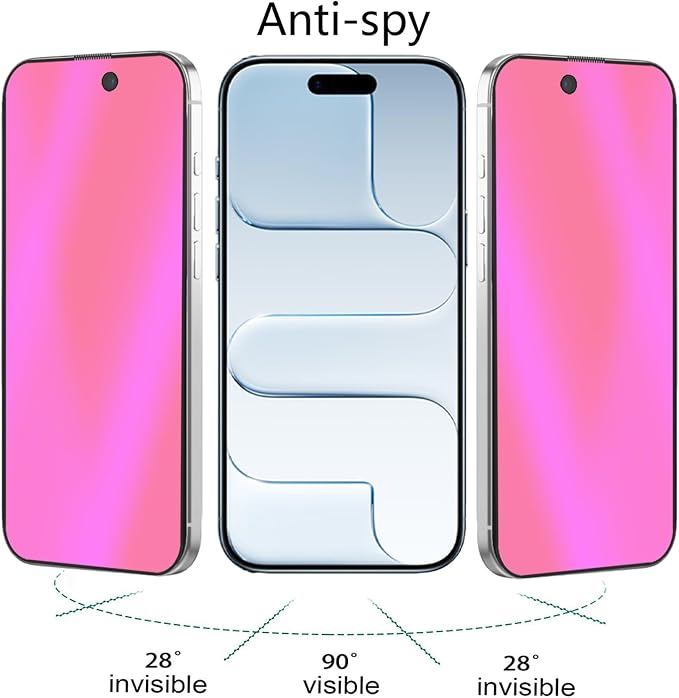 2 Pack Anti-Blue Privacy Tempered Glass for iPhone Air Anti-Spy Screen Protector Film Electroplated Gradient Colorful 6.5 inch