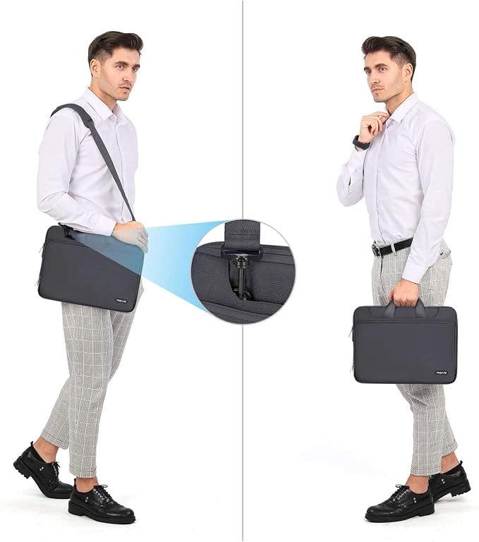 MOSISO 360 Protective Laptop Bag 13.3 inch, 13-14 inch Computer Bag Compatible with MacBook Air 13 inch/Pro 13 inch/Pro 14 inch,HP,Dell,Notebook, Laptop Carrying Case with Strap&Handle, Slate Gray