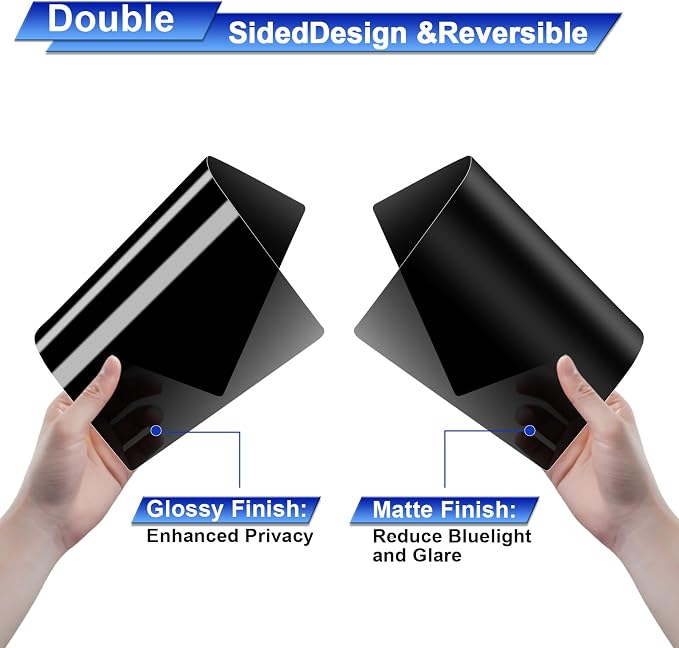 FILMEXT 16 Inch Laptop Privacy Screen Compatible with Lenovo Hp Dell Acer Asus Thinkpad Envy Xps -16:10 Aspect Ratio, Removable computer laptop privacy screen filter anti-blue light Anti Spy Shield