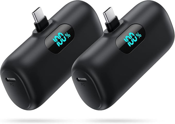 [2 Pack]Portable Charger Power Bank for iPhone 17/16/15,Mini USB C Portable Power Bank 5500mAh Fast Charging Battery Pack Travel Essentials for iPhone 15/16/17 Plus/17 Pro/17 Pro Max,Samsung Android