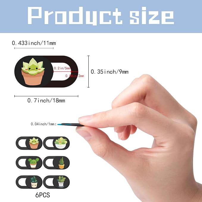 6Pcs Webcam Camera Covers Phone Camera Cover Slide Plants Pattern Privacy Security Guard Slide Protector for Laptop Desktop Computers Smartphones Tablets Notebooks Mini PC