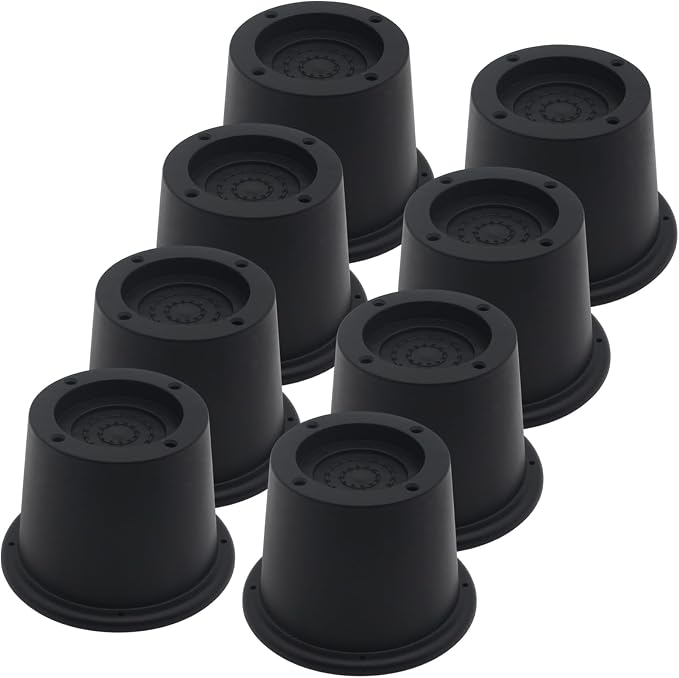 8 Pack Furniture Risers Black Bed Risers 2 inch, Bed Lifts Risers for Sofa, Couch, Desk, Heavy Duty Bed Frame Risers Table Leg Extenders Supports Up to 2,300 Lbs