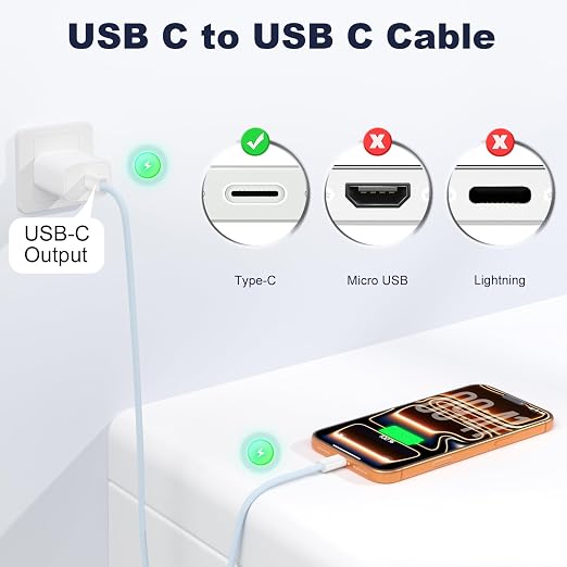 Quickeep USB C to USB C Cable Blue 3FT 2 Pack, Nylon Braided 60W iPhone 17 16 15 Charger Cord, Type C Charger Fast Charging, USBC to USBC Cable for iPhone 15 16 Pro Plus Pro Max/iPad Pro/Air