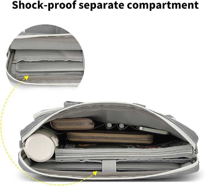 15-15.6 inch Laptop Shoulder Bag, for MacBook Pro 16, Hp Lenovo Dell 14 inch Waterproof Messenger Bag Case Sleeve (gray)