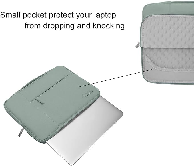 MOSISO Laptop Case 13.3 inch, 13-13.3 inch Laptop Sleeve with Handle Compatible with MacBook Air/Pro 13/Pro 14 M5 M4 M3 M2 M1,HP Dell ASUS Lenovo, Polyester Multifunctional Computer Bag, Antique Green