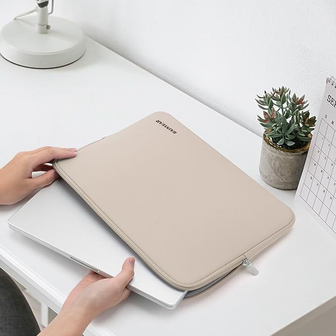 RAINYEAR 15.6 Inch Laptop Sleeve Case Compatible with 15.6 Inch Computer Chromebook PC Notebook Ultrabook, Protective Soft Padded Lightweight Laptop Carrying Bag Cover, Khaki