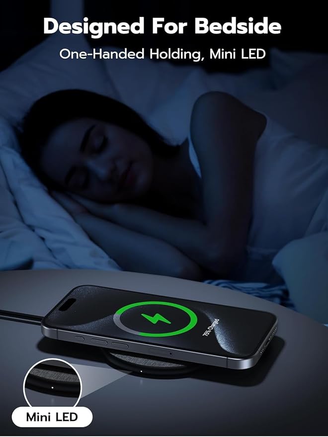 Wireless Charging Pad with Wall Charger, 15W Max Wireless Charger for iPhone 15/14/13/12/11/X/8 Mini/SE/Pro/Max/Plus, S23/S22/S21/S20/S10/S9/S8/S7/Note20/10/9/8, Air Pods/Pro, 1 Pack