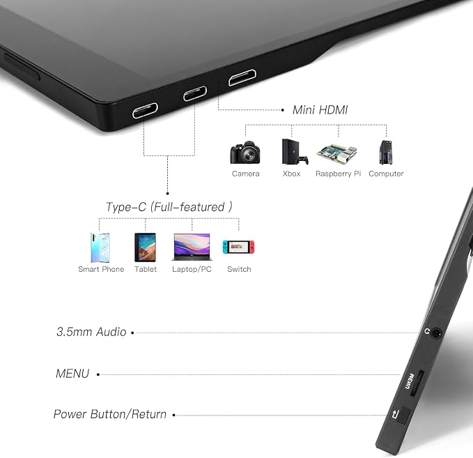 16" 2.5K 144Hz Portable Gaming Monitor 16:10 HDR Eye Careful,100% sRGB QHD2560x1600 Ultra-clear IPS Portable Monitor for Laptop with Built-in Speakers,External Second Screen for PC Phone Game Console