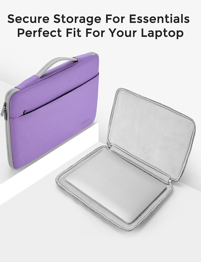 DOMISO 14 inch Laptop Case Sleeve Protective Cover Compatible with 15 inch MacBook Air M4 M3 M2,MacBook Pro,14-15 inch HP Dell ASUS Lenovo Chromebook,Waterproof Computer Cases Bag with Handle,Purple