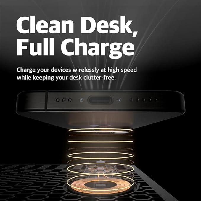 POUT H3 PRO Wireless Charging Mouse Pad – Qi-Enabled Fast Charger with Anti-Slip Base & Smooth Surface for Phones and Earbuds – Sleek Desk Accessory for Home & Office (Latte Cream)