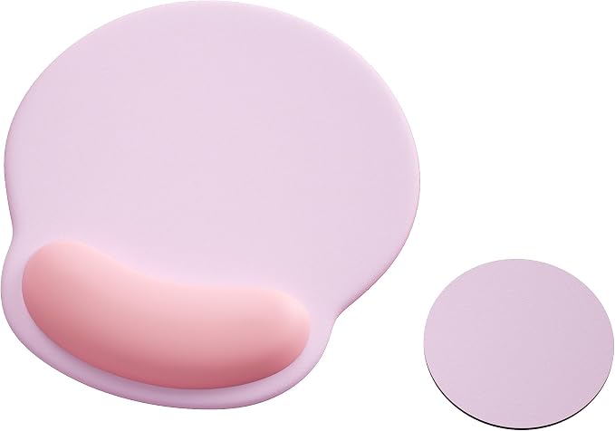 Ergonomic Mouse Pad with Wrist Rest,Mousepad with Wrist Support - Cute Gel Portable Mouse Pads for Desk Laptop,Computer,Office & Home Decor-(Pink)