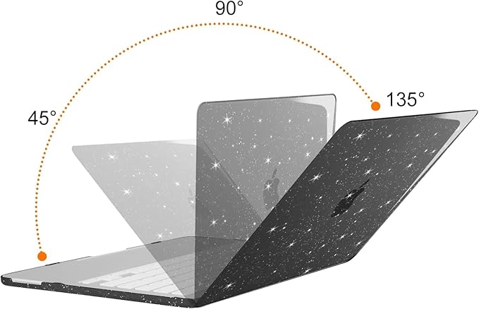 MOSISO Sparkly Glitter Case Compatible with MacBook Neo Case 13 inch 2026 Release Model A3404 with A18 Pro Chip, Crack-Resistant Protective Hard Shell Case&Keyboard Cover&ScreenFilm&Pouch, Black