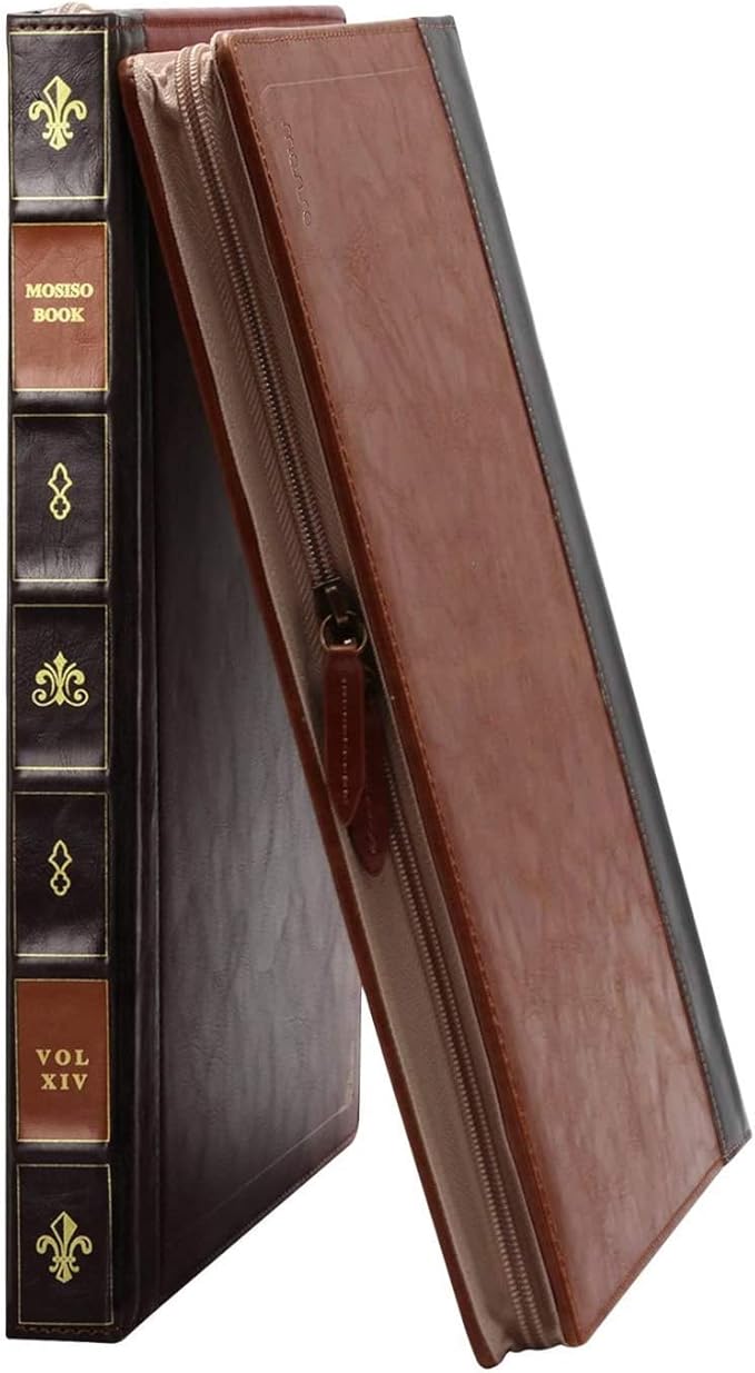 MOSISO Compatible with MacBook Air 13 inch Case A1466 A1369 Older Version 2010-2017 Release, PU Leather Laptop Sleeve Vintage Retro Zippered Portfolio Protective Case Cover, Brown