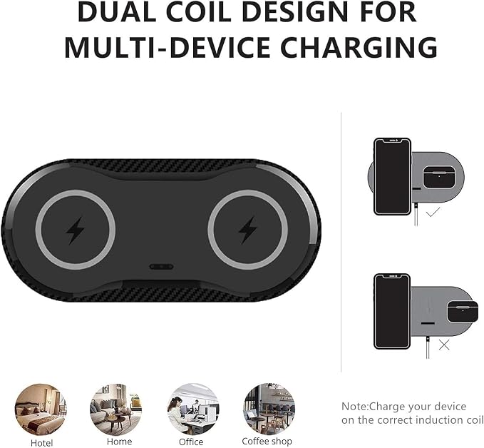 40W Wireless Charging Pad, Dual 20W Fast Wireless Charging Mat for Samsung Galaxy S25,S24,S23/Note 20/10/Buds,15W Wireless Charger Station for iPhone 17 16 15 14 13 8/SE/X/XS(Black with dapter)