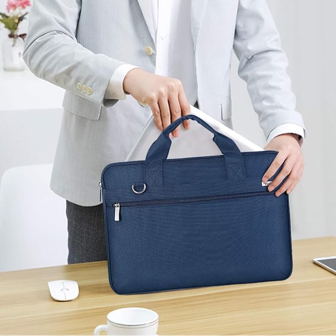 Voova Laptop Bag 15.6 Inch, 360° Protective Laptop Case Sleeve Compatible with MacBook Air 15 M2/M3/M4, MacBook Pro 15/16, 15-16” Lenovo Dell Hp, Waterproof Computer Bag Slim Briefcase, Blue