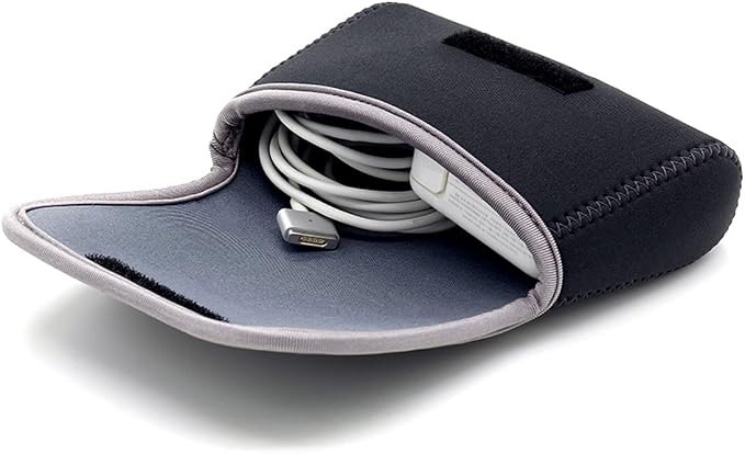LENTION Storage Small Pouch Bag Cases for Accessories Laptop MacBook Power Adapter, Wireless Mouse, iPhone Charger, Cellphone, Power Bank, Cord Travel Cable Electronic Organizer - Dark Gray