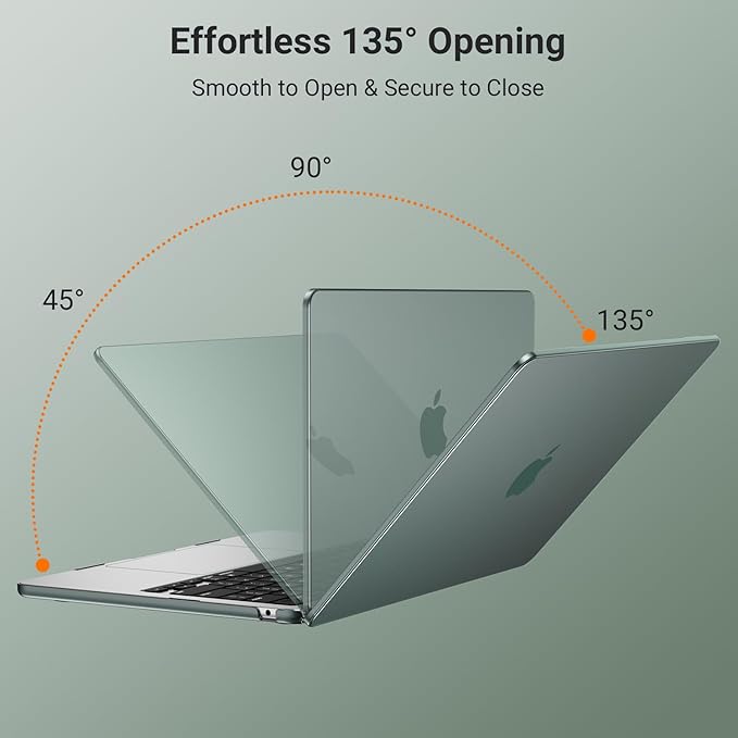MOSISO Compatible with MacBook Air 13 inch Case M5 2026 M4 2025 M3 M2 2024-2022 A3449 A3240 A3113 A2681, Hard Shell&Keyboard Cover&Screen Film&Type C for MacBook Air 13.6 inch Case, Emerald Green