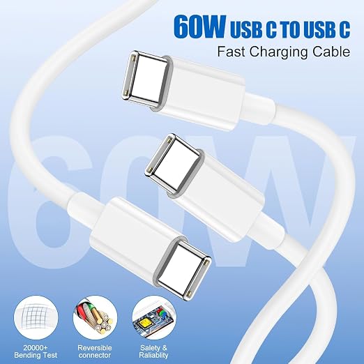 iPhone 16/15 Charger Fast Charging, 2Pack 20W PD USB C Fast Wall Charger Block with USB C to C Fast Charging Cable Cord Compatible with iPhone 16/15/15 Pro/15 Pro Max/15 Plus,iPad 12.9/11/10.9/Air 5/4