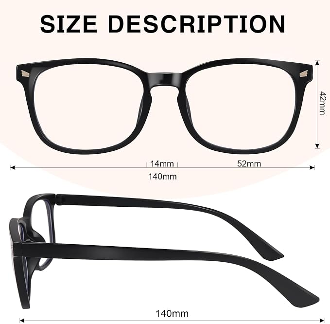 Blue Light Glasses for Woman Men | 99% Blue Light Blocking Glasses | Computer Glassess | Gaming | TV Phone Screen Reader Square Frame | Anti Eyestrain & UV Glare,3 Pack