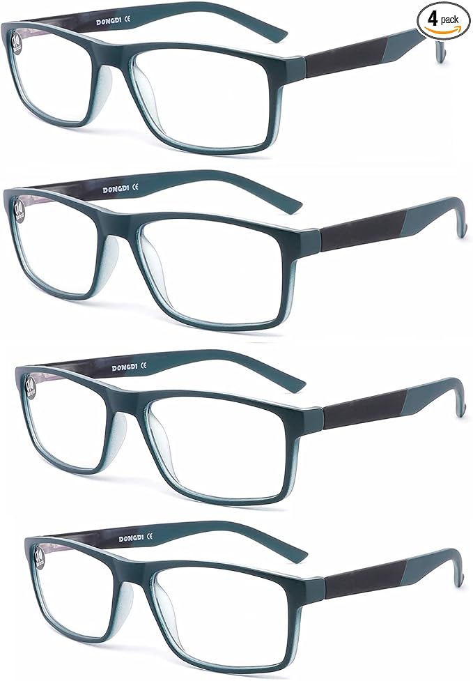 Blue Light Blocking Reading Glasses 4 Pack Computer Readers for Women Men,Anti Glare UV Ray Filter Eyeglasses… (4pack-green, 1.50)