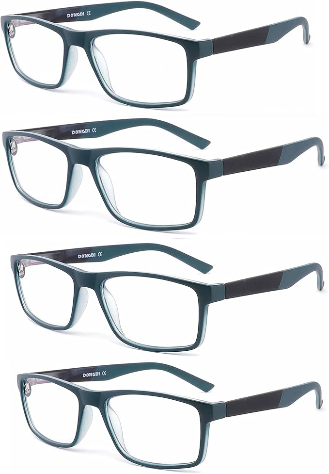 Blue Light Blocking Reading Glasses 4 Pack Computer Readers for Women Men,Anti Glare UV Ray Filter Eyeglasses… (4pack-green, 1.00)