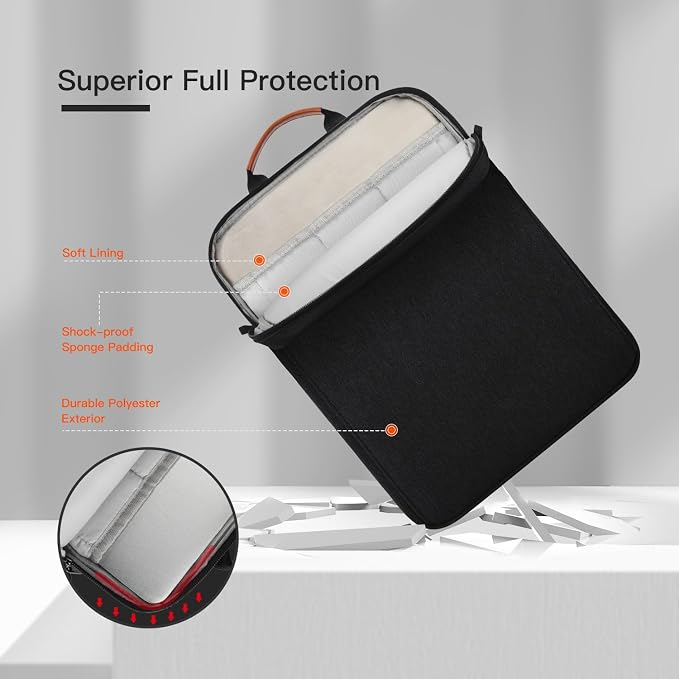 13 inch Laptop Sleeve for 2026 MacBook Neo A18 Pro A3404, 2026-2022 MacBook Air 13 M5 M4 M3, Protective Carrying Bag Travel Case Bag, Black