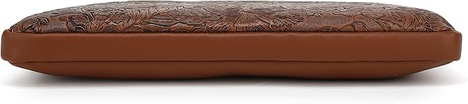 Embossing Floral Pattern PU Leather Laptop Sleeve Case with Pocket for MacBook Pro 14 inch and 14 inch-14.4 inch HP, Lenovo, Dell, ASUS, Acer Notebook Computer (Coffee)