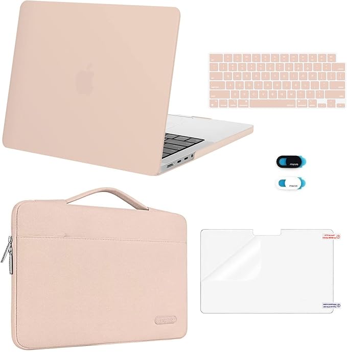 MOSISO Compatible with MacBook Pro 14 inch Case M5 2026 M4 M3 M2 M1 2025-2021 A3427 A3426 A3434 A3112 A3185 A3401 A2918 A2992 A2779 A2442, Case&Bag&Keyboard Skin&Webcam Cover&ScreenFilm, Camel
