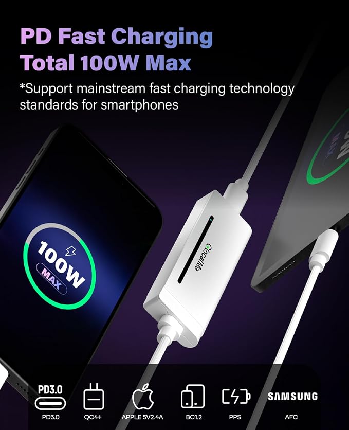GlocalMe UniCord Pro USB C WiFi 6 Mobile Hotspot, 100W Type C Fast Charging Cable for CarPlay Laptop, Portable WiFi Hotspot for Travel in 200+ Countries, with 5 Location Technologies, No SIM Required