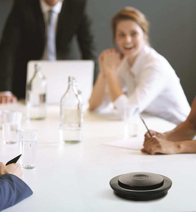 Jabra Speak 710 UC Wireless Bluetooth Speakerphone with Link 370 USB Adapter – Portable Conference Speaker for Holding Meetings Anywhere with Immersive Sound - Certified for Zoom & Google Meet