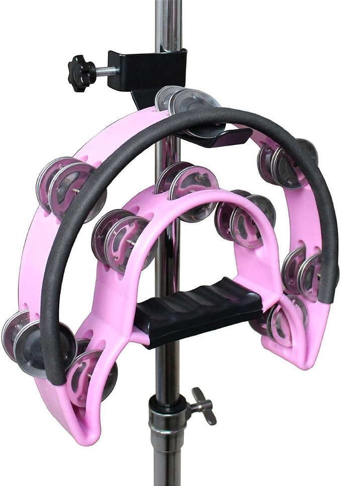 Black Headphone Headset Tambourine Holder Hanger Clip Stand for Microphone/Musical Stand