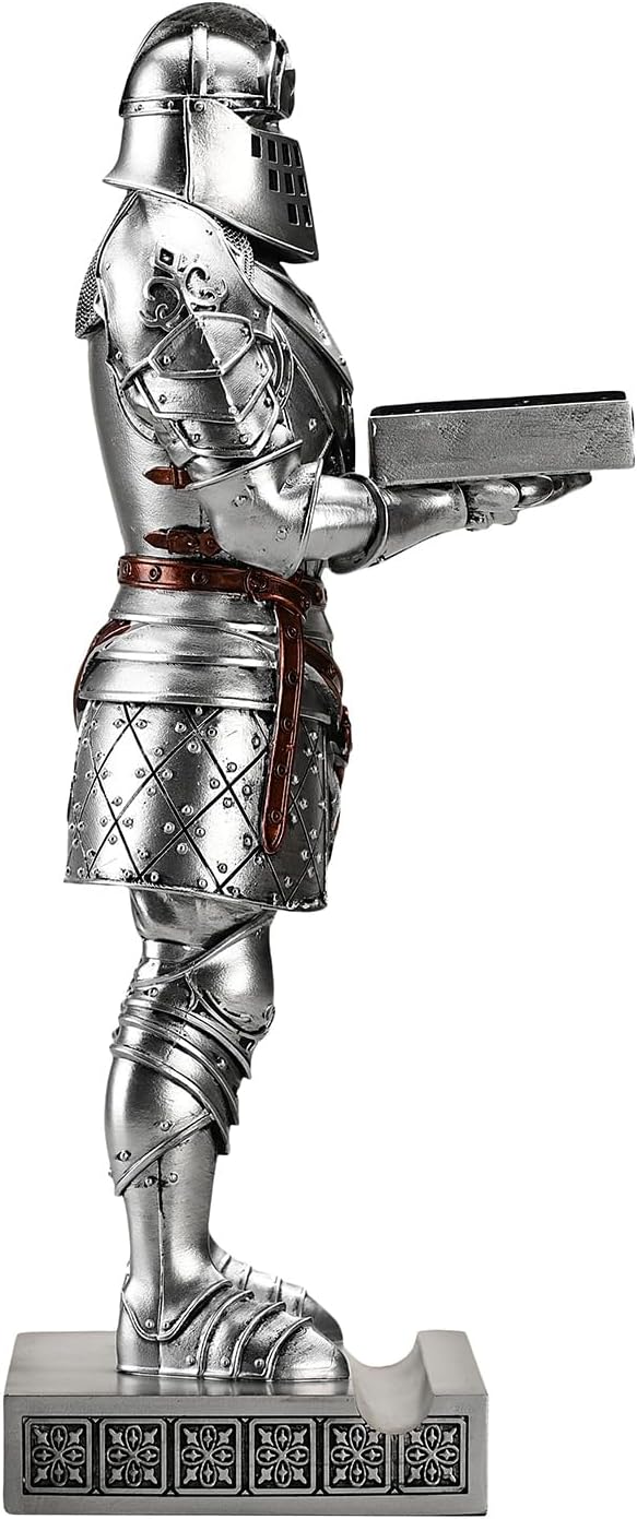 King's Guard Headphone Stand Watch Display Stand Jewelry Bracelet Necklace Holder Trays Towers Warrior Knight Mobile Phone Stand for Office & Home 12.20 Inch (Silver)