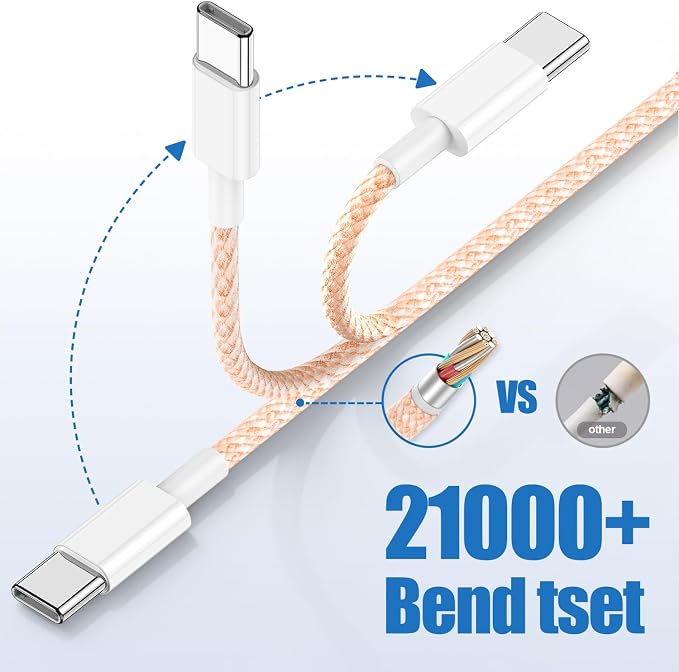 USB C to C Charging Cable 10ft, 60W Fast Type C to C Charger Cord Long for Apple iPhone 17 Pro Max/17 Air/16 Pro Max/15 Plus, MacBook Pro 2021/2020/2019,iPad 12.9/11 inch/Mini/Air 5/4,Samsung Galaxy