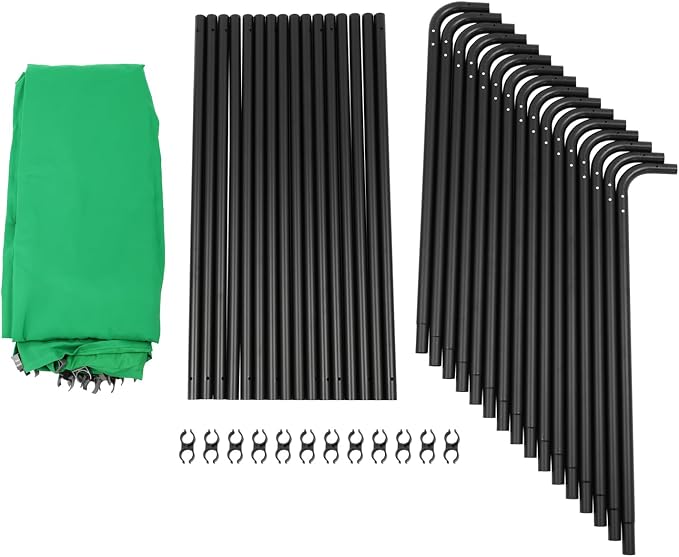 13.12 x 7.87ft Photography Backdrop Stand,Large Collapsible Screen Backdrop with Stand,Portable Photo Background Support System (Black, Green)