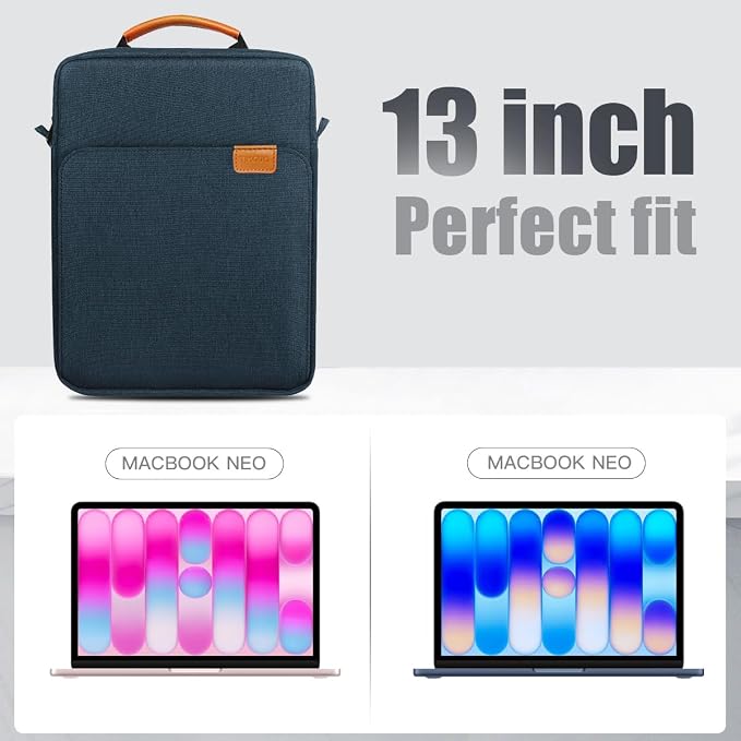 TiMOVO Laptop Sleeve Bag for MacBook Neo 13 inch 2026 Model A3404 with A18 Pro Chip, Handle Carrying Case with Shoulder Strap, Indigo