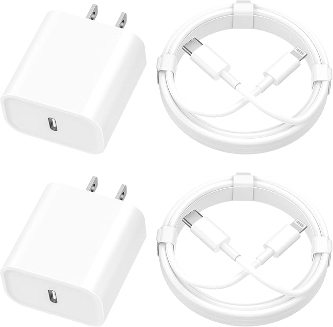 [Apple MFi Certified] iPhone Charger Fast Charging, Linocell 4Pack 20W USB C Charger Dynamic Power Adapter Type-C Wall Chargers + 6FT Type-C to Lightning Cord for iPhone 14 13 12 11 Pro XS XR X 8 iPad